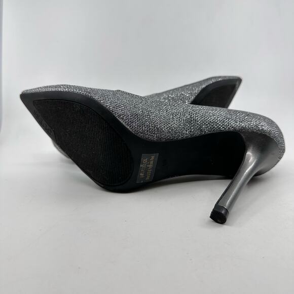 Guess Pointed Toe Glitter Pumps Womens 8 1/2 M Silver Dressy High Heels Office - Picture 6 of 9